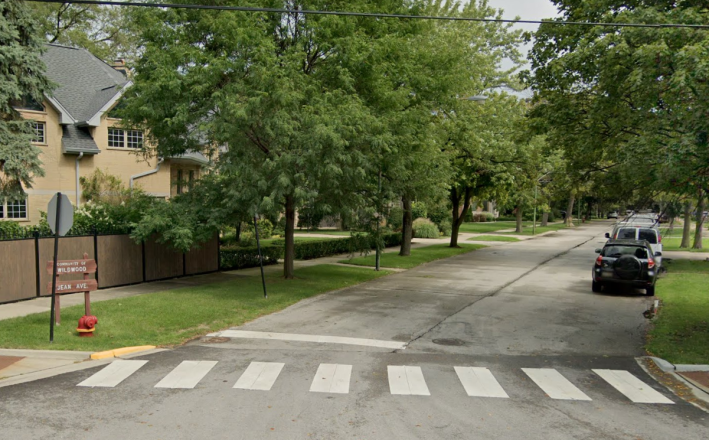 The west end of Jean Avenue in Wildwood, near the south end of the North Branch Trail. Image: Google Maps