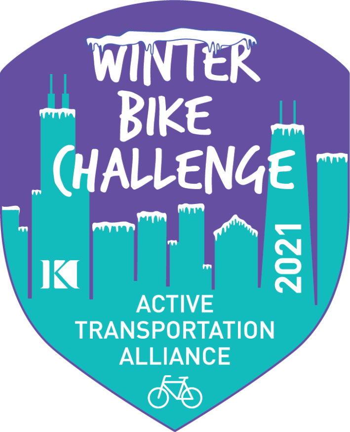 The 2021 Winter Bike Challenge patch.