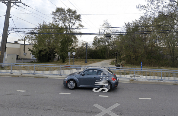 Fencing by the Great Western Trail in west-suburban Lombard. Image: Google Maps, H/T Streetsblog commenter Tooscraps
