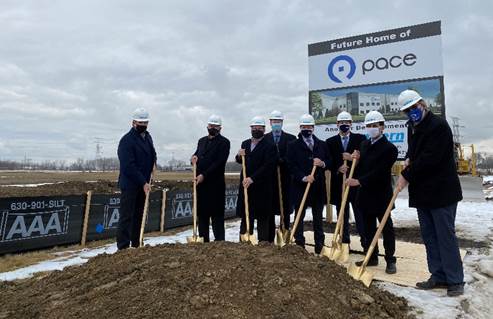 Pace and Plainfield officials, and Northern Builders reps, broke ground on the project Thursday. Photo: Pace