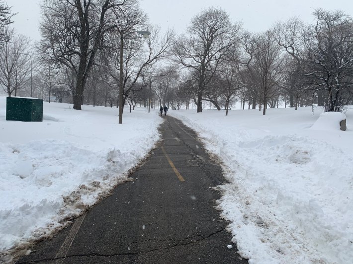The Lakefront Trail near 55th Street late yesterday afternoon. Photo: Steven Lucy