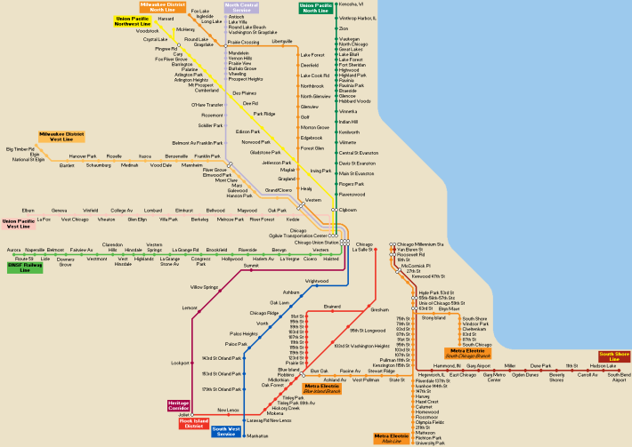 The Metra system. Image: Wikipedia