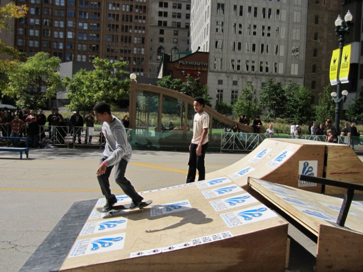 Skateboarding at Open Streets on State Street in 2011. Photo: John Greenfield