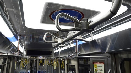 New metal rings for "straphangers" to grab onto. Photo: CTA