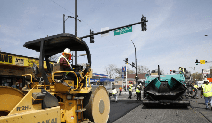 A street repaving project on the South Side. Photo: City of Chicago