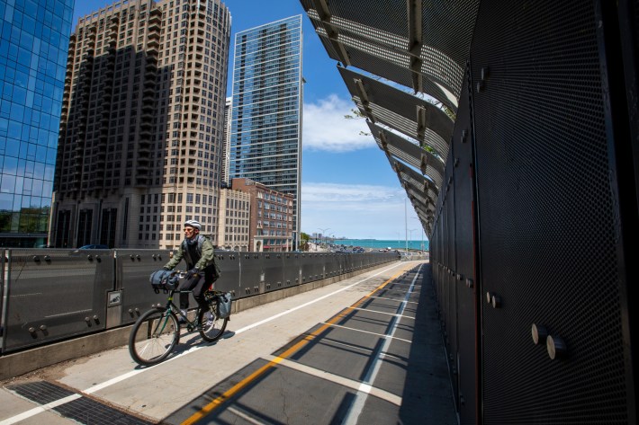 View of the lake from the Navy Pier Flyover. Photo: City of Chicago