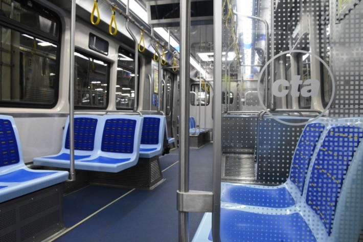 Interior of a 7000-series railcar. Photo: CTA