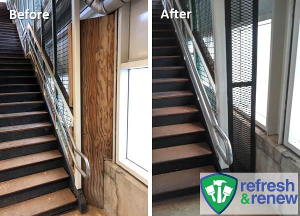 A stairwell upgrade at the 35th-Bronzeville-IIT station.