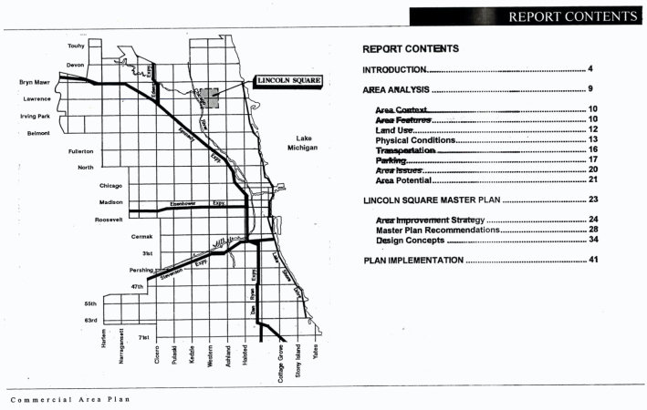 Page from the 1998 Lincoln Square Master Plan.