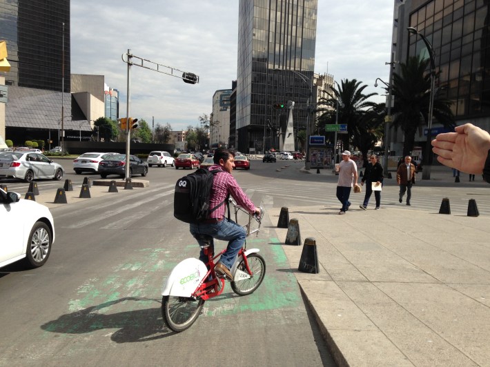 Using an ECOBICI in Mexico City. Photo: John Greenfield