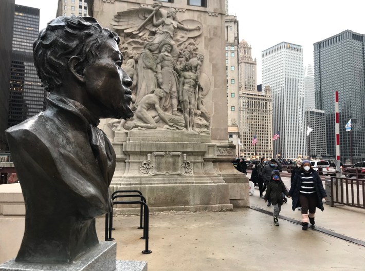 bust of DuSable on Michigan Avenue. Photo: John Greenfield