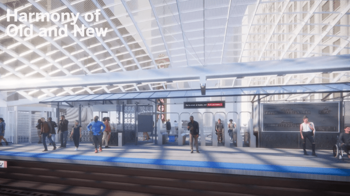 Rendering of the view from the platform, looking south.