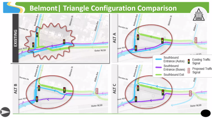 Potential changes to the Belmont triangle layout.