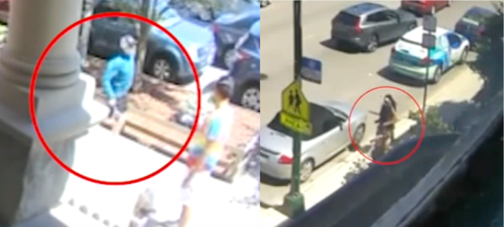 The car occupants. Images via ABC Chicago