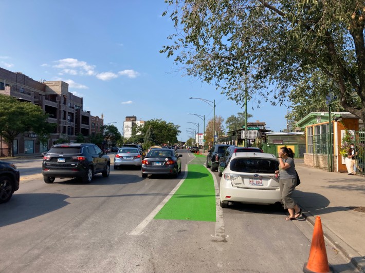 Northbound on Clark approaching Victoria. Photo: John Greenfield