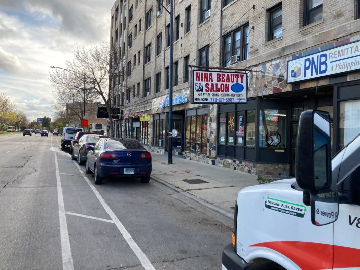 Drivers are ignoring the parking prohibition on this block of Clark. Photo: John Greenfield