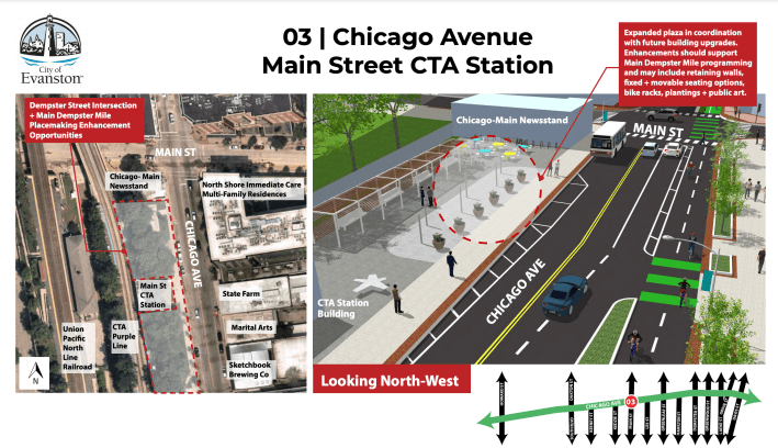 The Main Street Purple Line station could see placemaking enhancements.