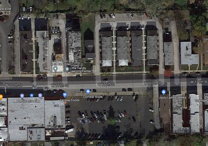 An aerial view of the block where Connie Ratzel was struck. Image: Google Maps