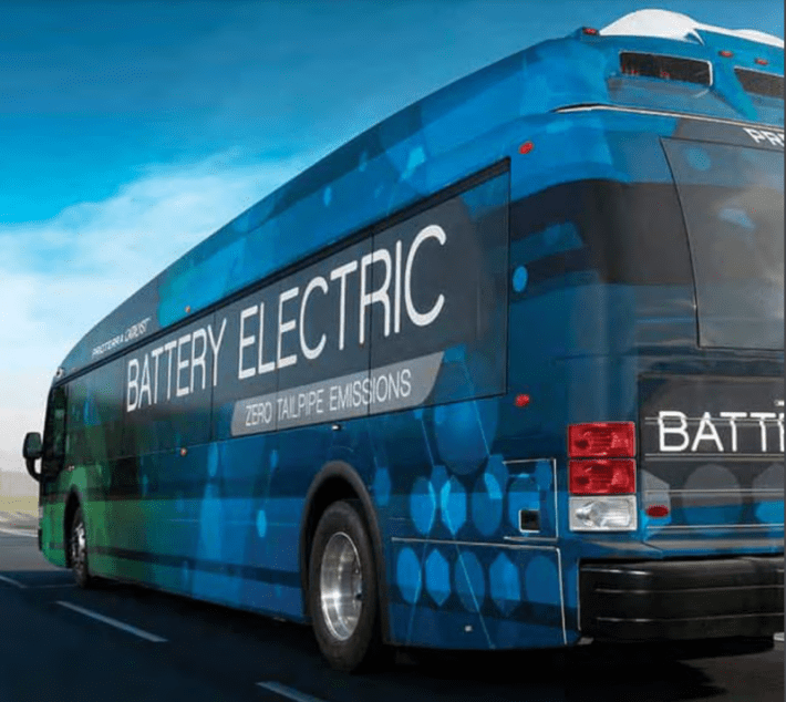 A Proterra model battery electric powered bus. Pace is planning to spend around $10 million to introduce electric buses, using this model.