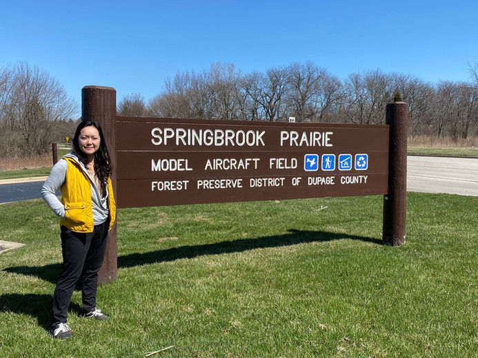 Springbrook Prairie after we received news of the $100,000 bike path grant that my district and the DuPage Forest Preserve received last year. Construction is expected to start soon, hopefully in time for path use by this summer.