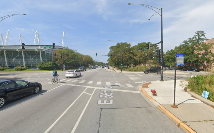 55th and Ellis in Hyde Park, looking west. Image: Google Maps