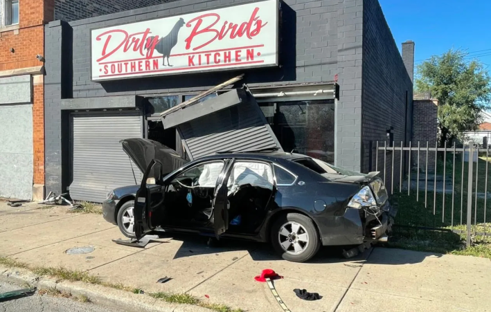 The aftermath of a crash last September in Auburn Gresham . Photo: Chicago Fire Department