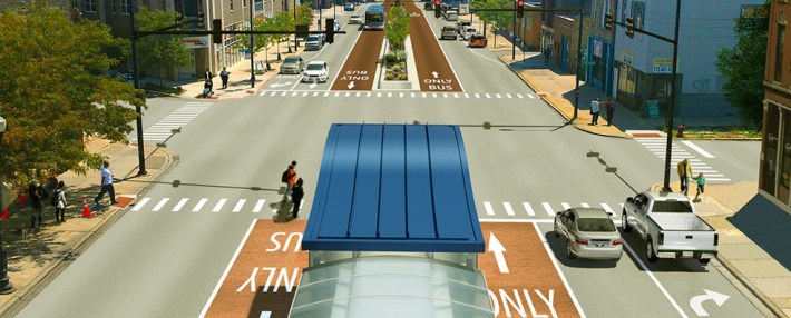 Rendering of the Ashland BRT layout.