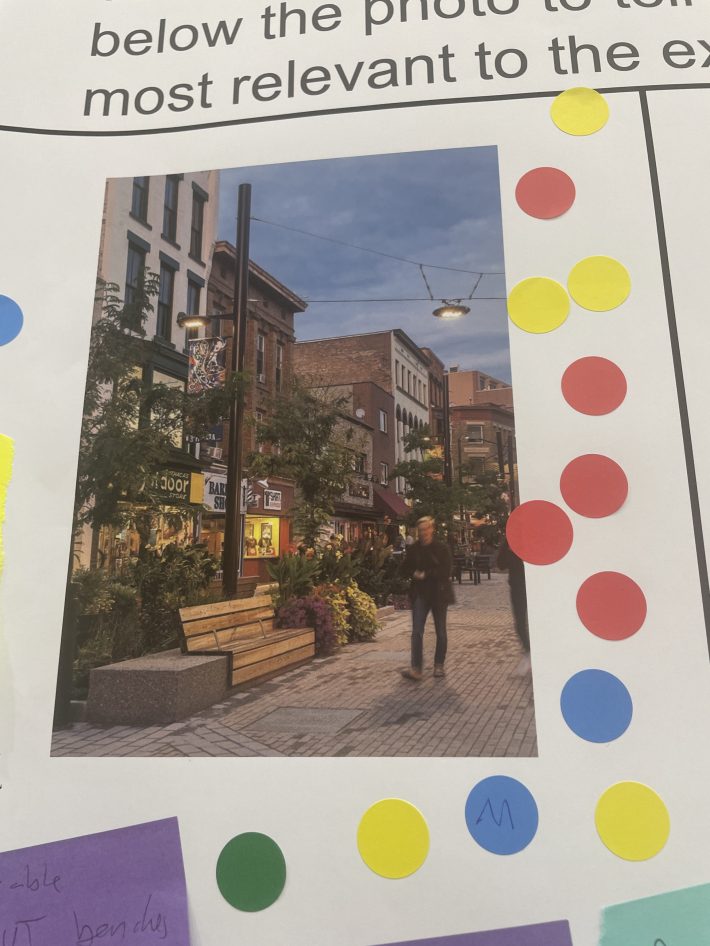 A pedestrianized streetscape received lots of votes from attendees.