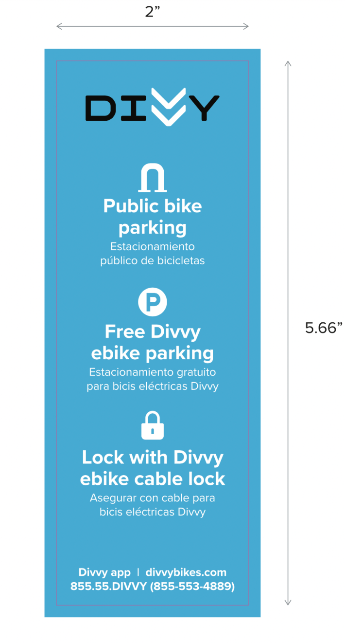 Mockup of a Divvy bike corral sticker. Image: CDOT / Lyft