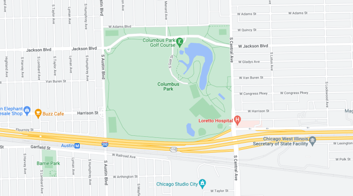 Motorists like to drive through the park to get to and from the Ike. Image: google Maps