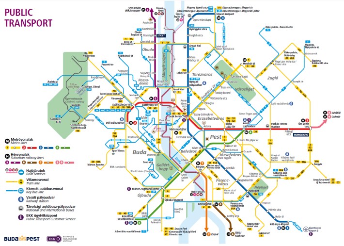Budapest transit map.
