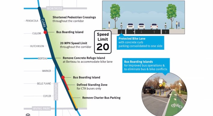An overview of changes coming to N. Clark St. between Irving Park Rd and Montrose AvenuePhoto: CDOT