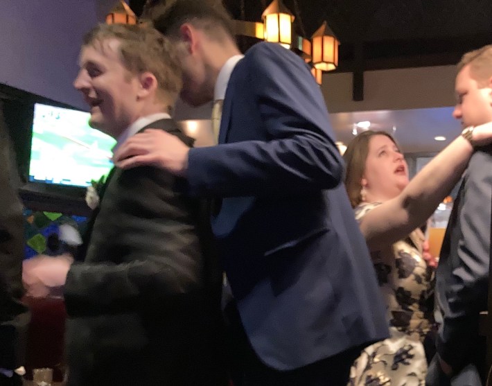 Wedding celebrants at Miller's Pub. Photo: John Greenfield