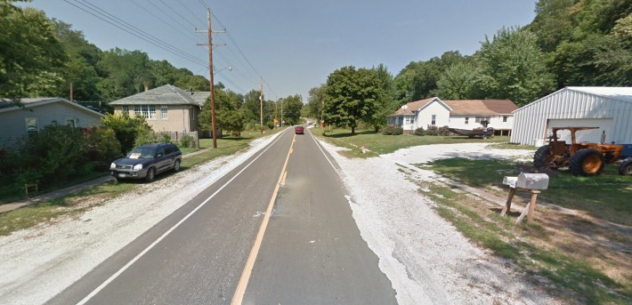 Adams Road near the crash site. Image: Google Maps