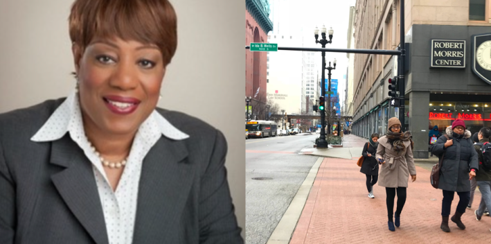 Pat Dowell and the Ida B. Wells and State intersection. Images: Twitter, John Greenfield