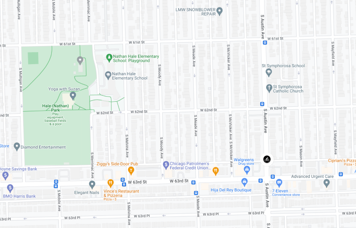 The crash location is a few blocks east of Nathan Hale Park. Image: Google Maps
