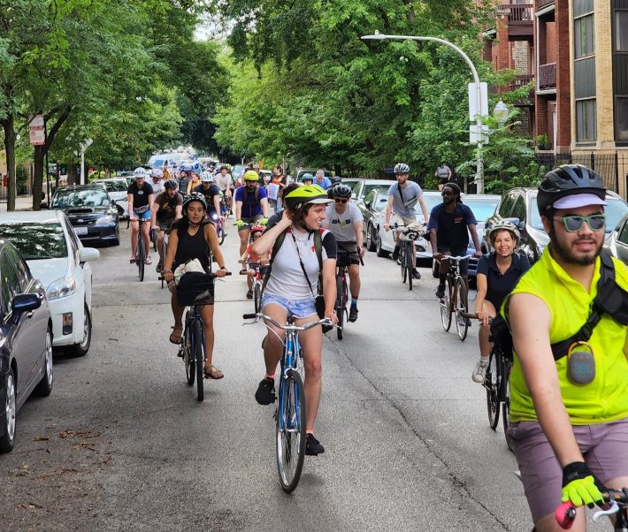A recent Bike Jam ride. Photo: Chicago, Bike Grid Now!