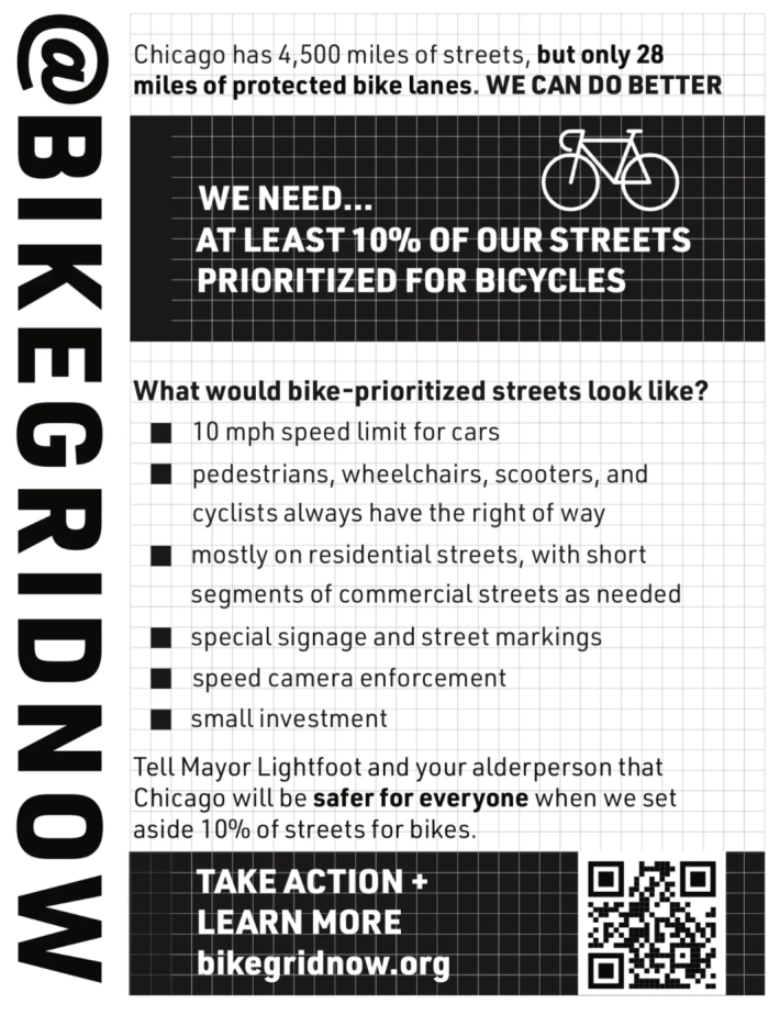 List of demands from Chicago, Bike Grid Now! Image: Bike Grid Now
