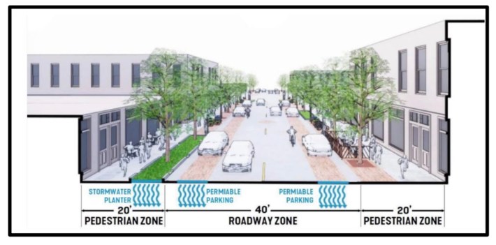 Rendering of new streetscape in downtown East Moline