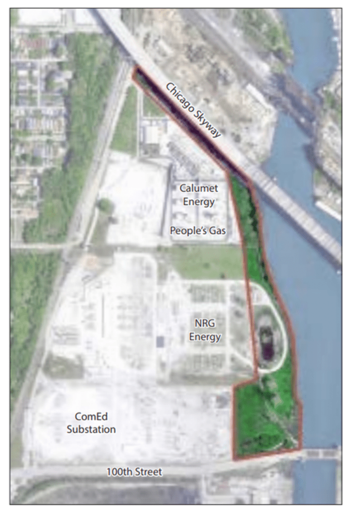 A map from GCI’s 100th St River Project Plan
