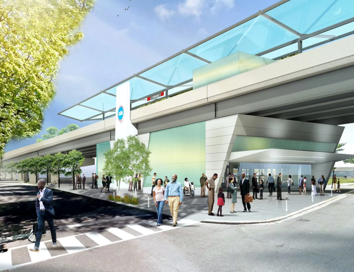 Rendering of the new 103rd Street Red Line station.