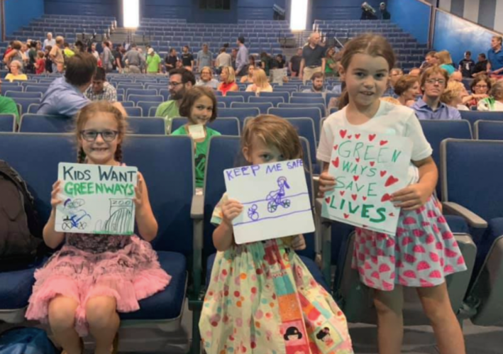 Young attendees at the Dickens Greenway meeting in August 2019. Photo: Rebecca Resman
