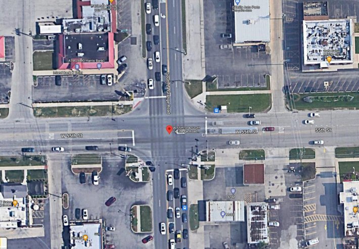 The intersection of 55th Street and LaGrange Road in Countryside. Image: Google Maps