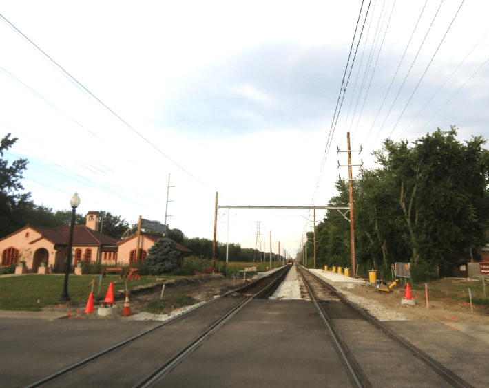 As of September 3, 2022, Beverly Shores has two tracks, and new platforms are being built on both sides. Photo by Igor Studenkov