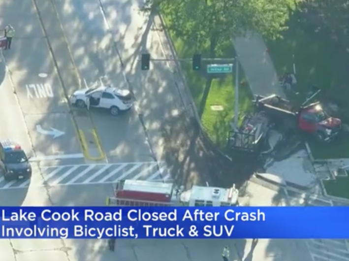 Aerial view of the crash. Image: CBS Chicago