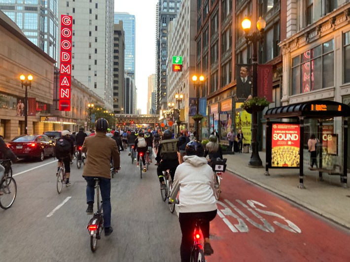Heading north from the plaza up Dearborn Street. Photo: John Greenfield