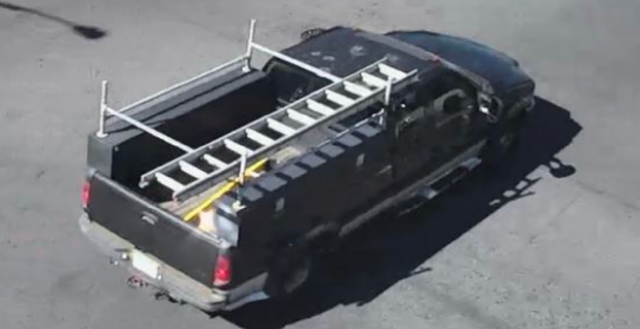 A surveillance camera image of the truck.