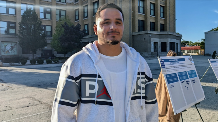 Jose Acosta Córdova at the 31st Street Study at Gary Elementary on September 29, 2022. Photo: Ruth Rosas