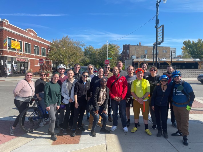 Participants in last Saturday's Andersonville SlowStreets ride.
