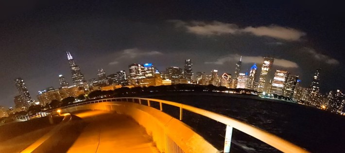 Riding back downtown from 12th Street Beach. Photo: Michael Burton